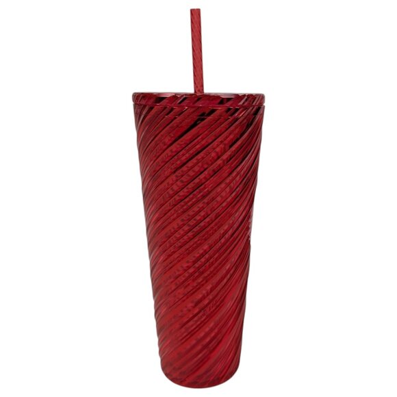 NEW Starbucks Christmas 2024 Red Swirl Venti 24oz Tumbler Cold Cup Holiday - Picture 6 of 9